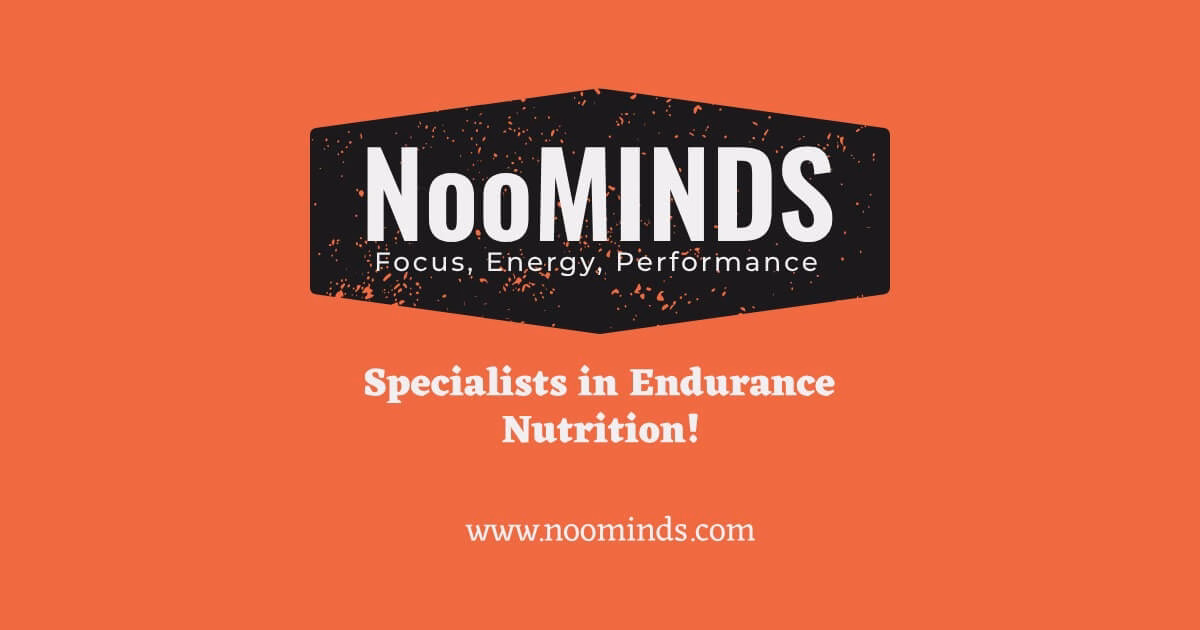 NooMinds Sports Nutrition logo and brand statement — specialists in endurance nutrition 